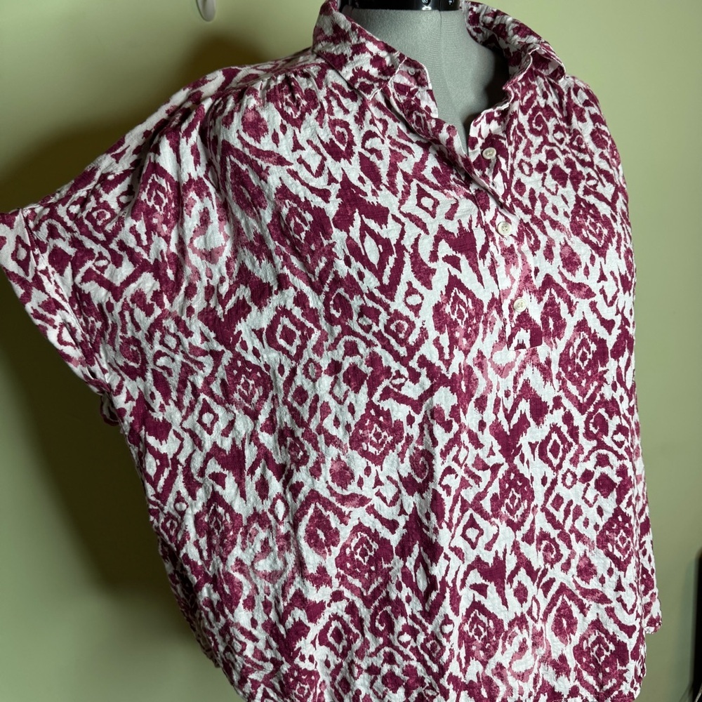 Ikat Patterned Boxy Top - Picture 3 of 6